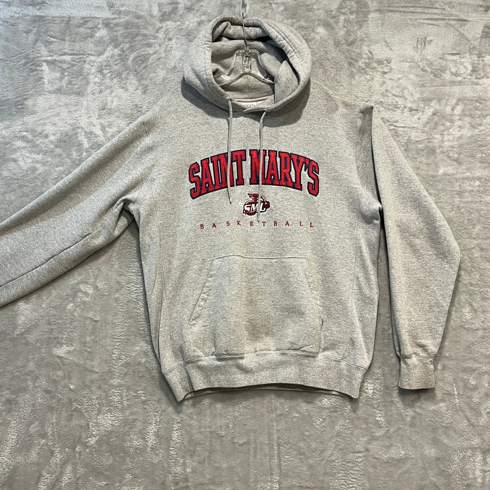 University of Saint Mary's‎ Cardinals Basketball Hoodie Mens L Gray Embroidered